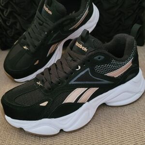 REEBOK CHARGE WOMEN'S CHUNKY SNEAKERS BLACK WHITE ROSE GOLD